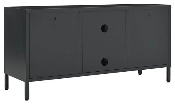 Antracitszürke acél és üveg TV-szekrény 105 x 35 x 52 cm