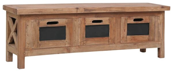 Tömör mahagóni TV-szekrény 3 fiókkal 120 x 30 x 40 cm