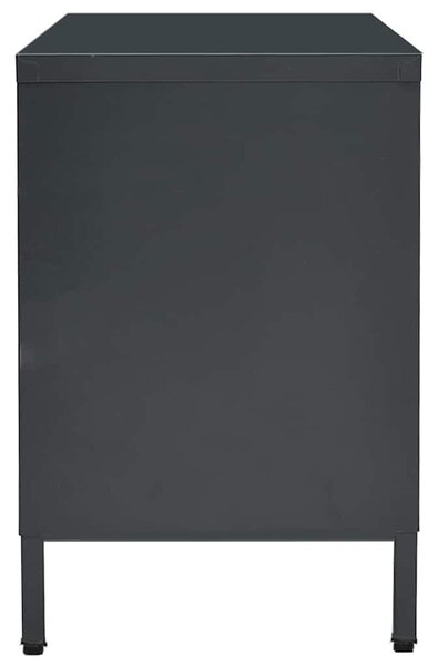 Antracitszürke acél és üveg TV-szekrény 105 x 35 x 52 cm