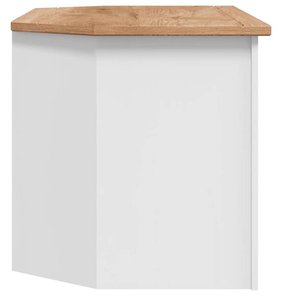 Fehér tömör fenyőfa sarok TV-szekrény 93 x 49 x 49 cm