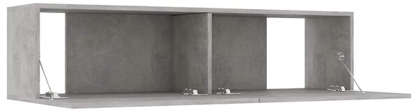 Betonszürke szerelt fa TV-szekrény 120 x 30 x 30 cm