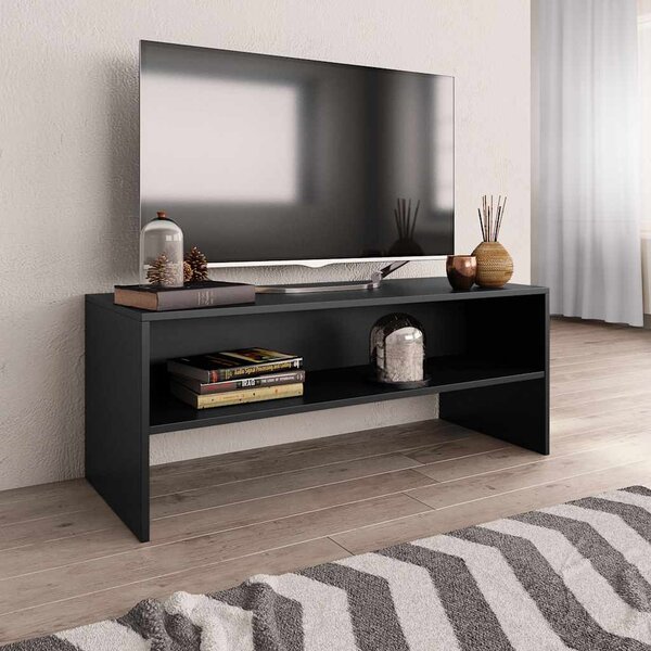 Fekete szerelt fa TV-szekrény 100 x 40 x 40 cm