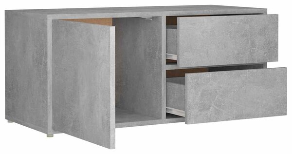 Betonszürke szerelt fa TV-szekrény 80 x 34 x 36 cm