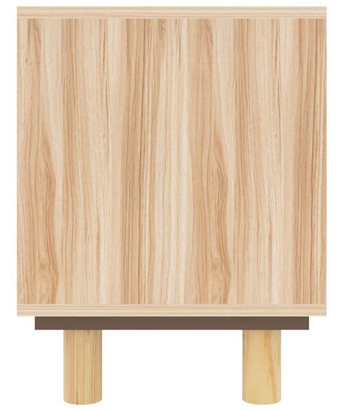Barna fenyőfa és természetes rattan TV-szekrény 105x30x40 cm