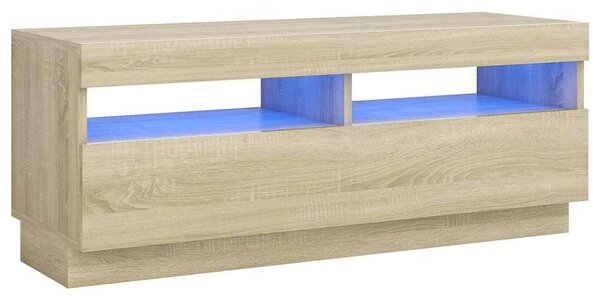 Sonoma tölgy színű TV-szekrény LED-lámpákkal 100 x 35 x 40 cm