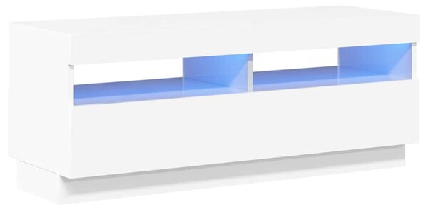 Magasfényű fehér TV-szekrény LED-lámpákkal 100 x 35 x 40 cm