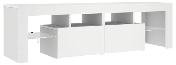 Fehér TV-szekrény LED-lámpákkal 140 x 36,5 x 40 cm