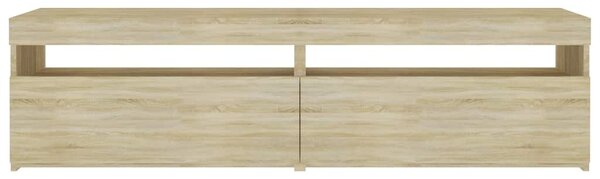 2 db sonoma tölgy színű TV-szekrény LED-ekkel 75 x 35 x 40 cm