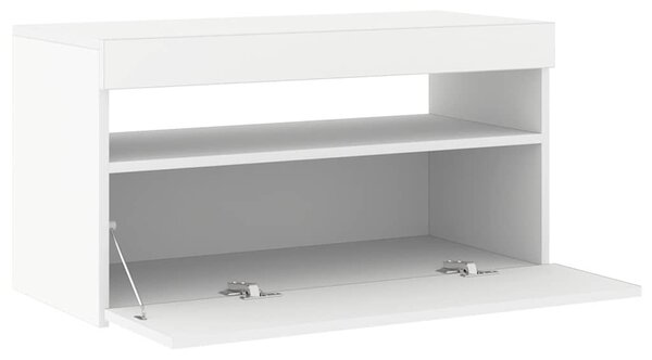 Fehér TV-szekrény LED-világítással 75 x 35 x 40 cm