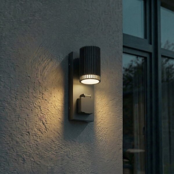 Kültéri Lámpa Lindby, Enerio, dimmable, Fekete, Alumínium, Modern