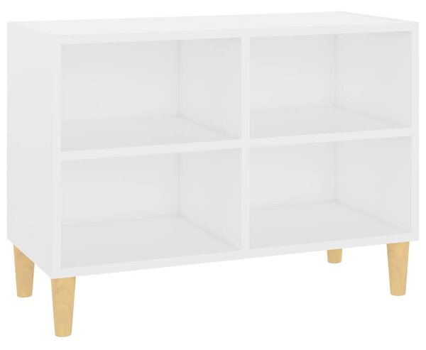 Fehér TV-szekrény tömör falábakkal 69,5 x 30 x 50 cm