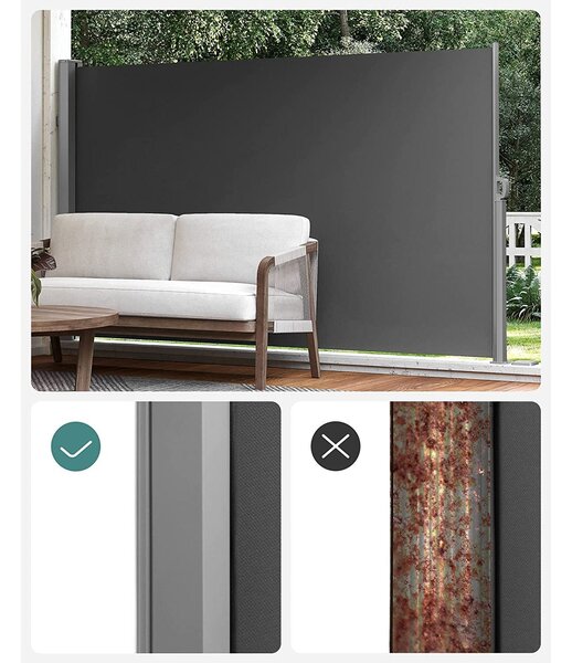 Kültéri kihúzható napellenző, 350 x 200 cm, füstszürke