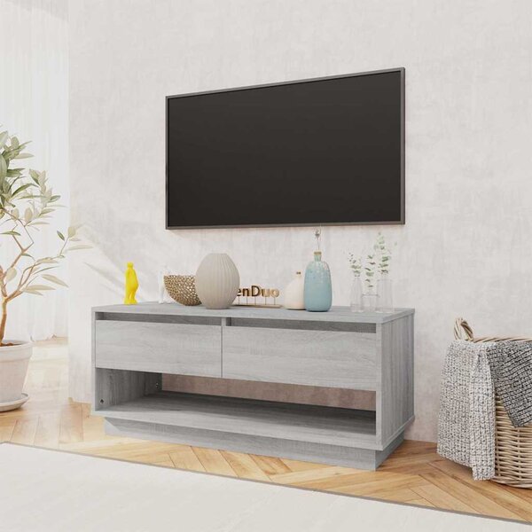 Szürke sonoma színű szerelt fa TV-szekrény 102x41x44 cm