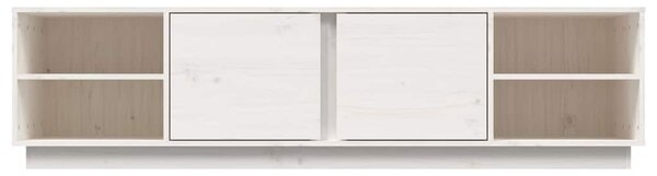 Fehér tömör fenyőfa TV-szekrény 156 x 40 x 40 cm