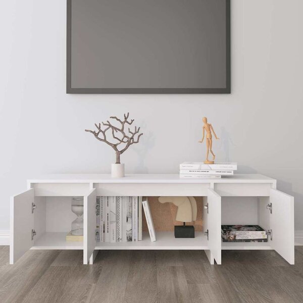 Fehér szerelt fa TV-szekrény 120 x 30 x 40,5 cm