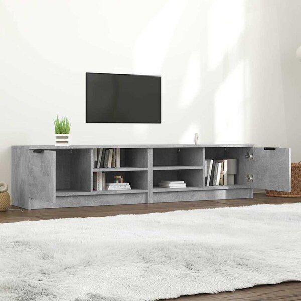 2 db betonszürke szerelt fa TV-szekrény 80x35x36,5 cm