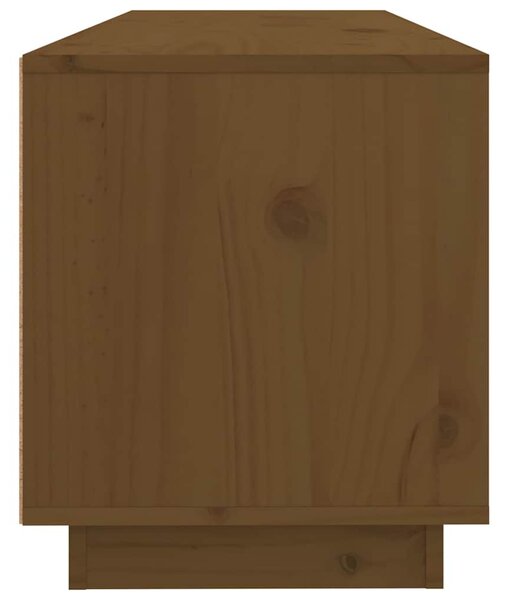 Mézbarna tömör fenyőfa TV-szekrény 100x34x40 cm