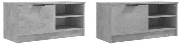 2 db betonszürke szerelt fa TV-szekrény 80x35x36,5 cm