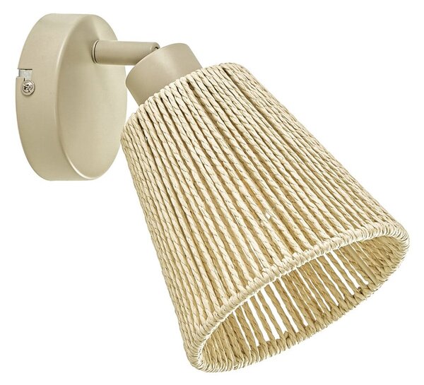 Fali Lámpa Lindby, Anuva, dimmable, Bézs, Hálószoba, Papír / Karton, Vidéki otthon / Rusztikus