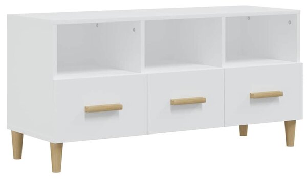 Fehér szerelt fa TV-szekrény 102 x 36 x 50 cm