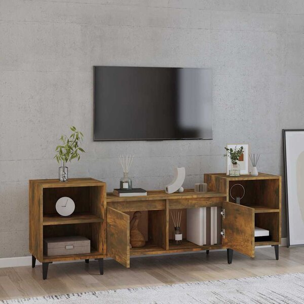 Füstös tölgy színű szerelt fa TV-szekrény 160x35x55 cm