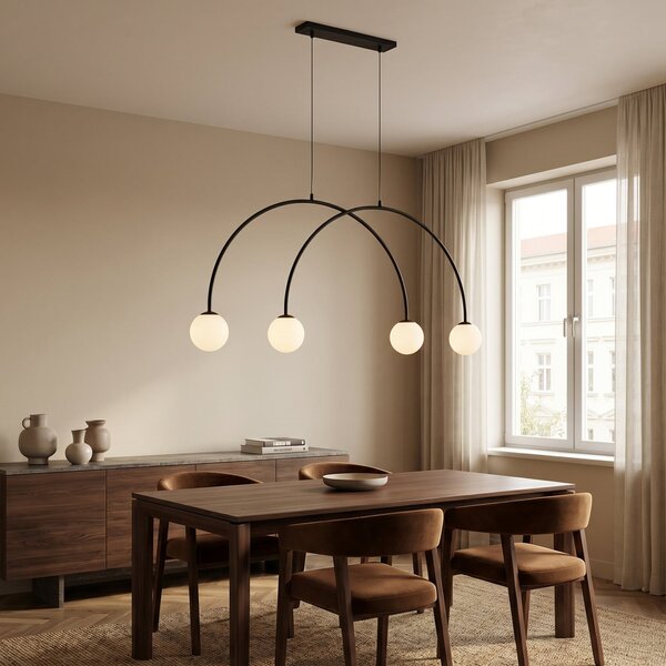 Függőlámpa ALDEX, Alison, dimmable, Fekete, Nappali, Fém, Modern