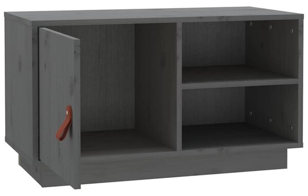 Szürke tömör fenyőfa TV-szekrény 70 x 34 x 40 cm