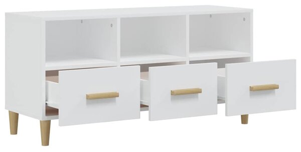 Fehér szerelt fa TV-szekrény 102 x 36 x 50 cm