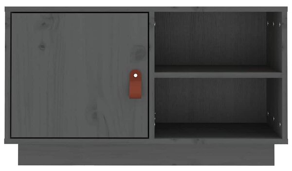 Szürke tömör fenyőfa TV-szekrény 70 x 34 x 40 cm