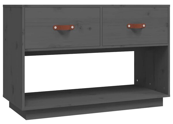 Szürke tömör fenyőfa TV-szekrény 90 x 40 x 60 cm