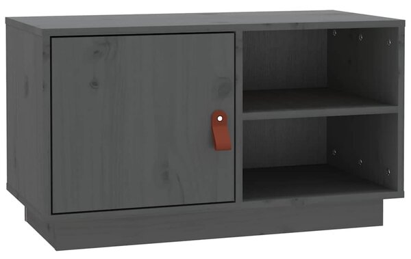 Szürke tömör fenyőfa TV-szekrény 70 x 34 x 40 cm