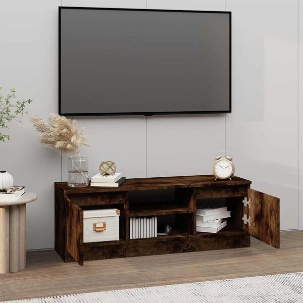 Füstös tölgy színű TV-szekrény ajtóval 102 x 30 x 36 cm