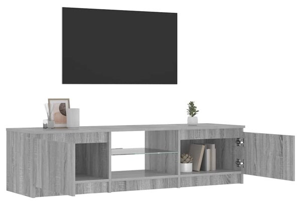 Szürke sonoma színű TV-szekrény LED-ekkel 140 x 40 x 36 cm