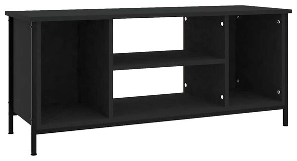 Fekete szerelt fa TV-szekrény 102x35x45 cm