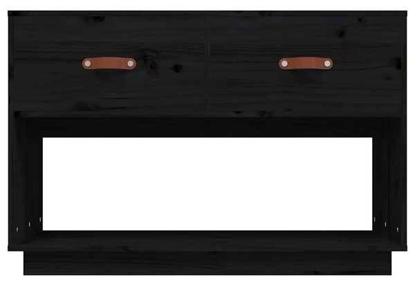 Fekete tömör fenyőfa TV-szekrény 90x40x602 cm