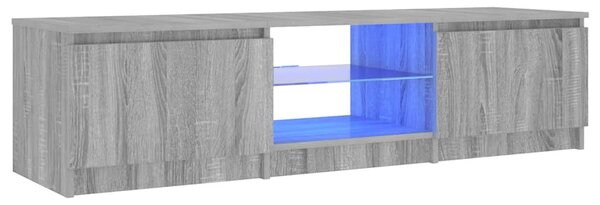 Szürke sonoma színű TV-szekrény LED-ekkel 140 x 40 x 36 cm