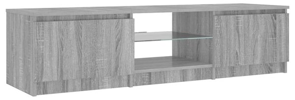 Szürke sonoma színű TV-szekrény LED-ekkel 140 x 40 x 36 cm