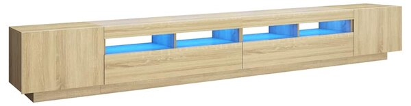 Sonoma tölgy színű TV-szekrény LED-lámpákkal 300 x 35 x 40 cm