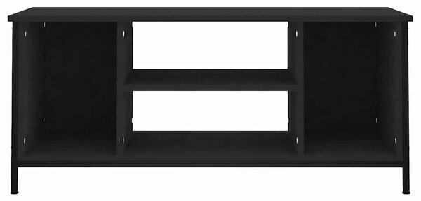 Fekete szerelt fa TV-szekrény 102x35x45 cm