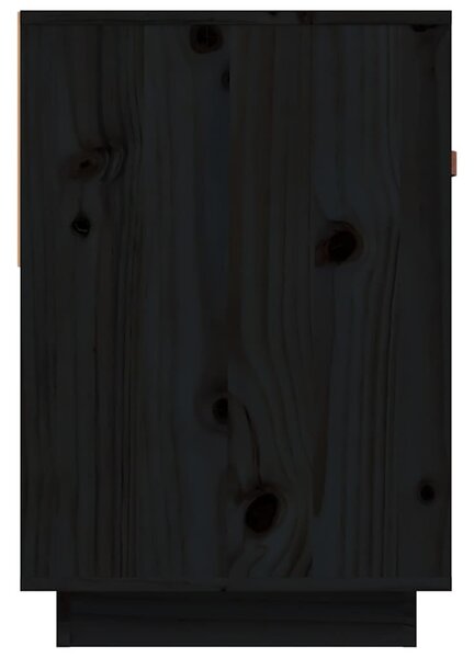 Fekete tömör fenyőfa TV-szekrény 90x40x602 cm