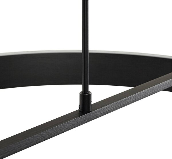 Lucande LED lógó lámpa Rovan, Ø 60 cm, fekete, CCT, dimmelhető, dimmelhető, Fekete, Nappali / Étkező, fém, Modern
