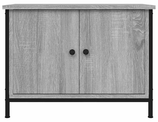 Szürke sonoma színű szerelt fa TV-szekrény ajtókkal 60x35x45 cm
