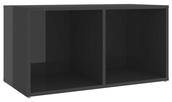 2 db magasfényű szürke szerelt fa TV-szekrény 72 x 35 x 36,5 cm