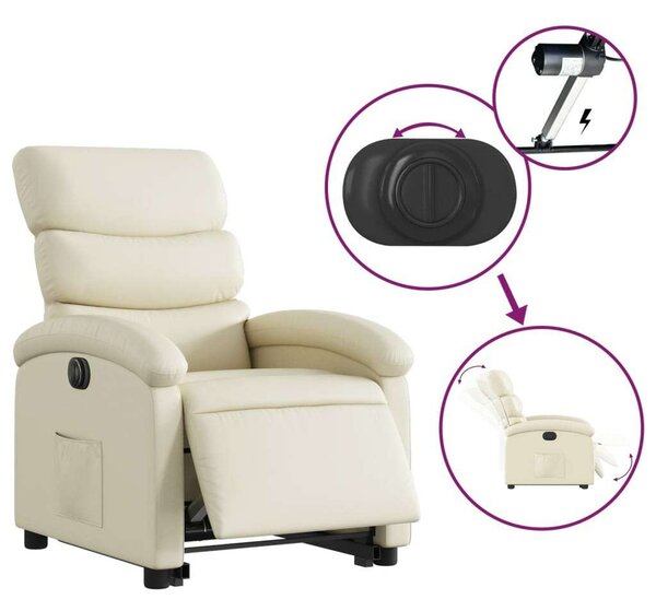 VidaXL Elektromos Fotel - Felállást Segítő - Krémszínű