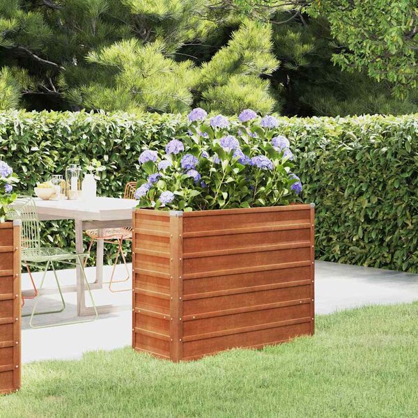 Rozsda színű corten acél kerti magaságyás 100 x 40 x 77 cm