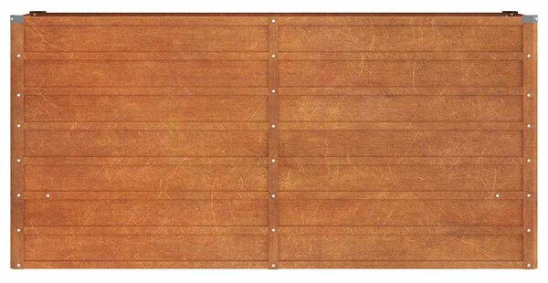 Rozsda színű corten acél kerti magaságyás 160 x 40 x 77 cm