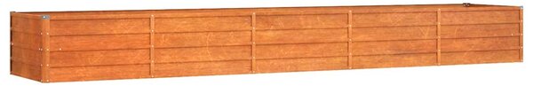 Rozsda színű corten acél kerti magaságyás 400 x 80 x 45 cm