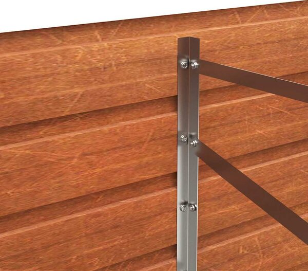 Rozsda színű corten acél kerti magaságyás 240 x 80 x 45 cm
