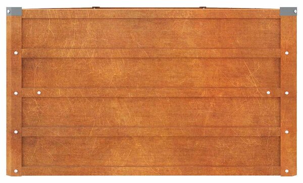 Rozsda színű corten acél kerti magaságyás 400 x 80 x 45 cm