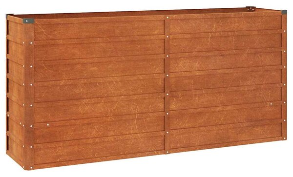 Rozsda színű corten acél kerti magaságyás 160 x 40 x 77 cm